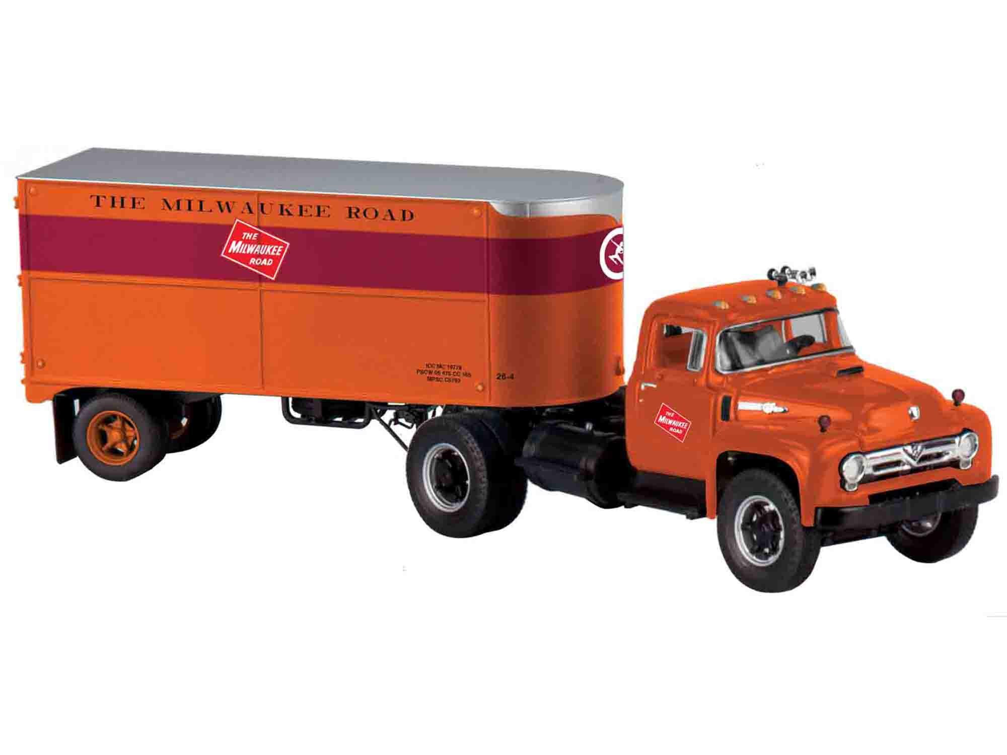 Milwaukee Road SemiTractor and Piggyback Trailer
